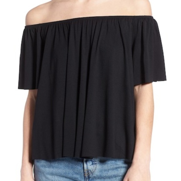 Black Off the Shoulder Top - Picture 1 of 3